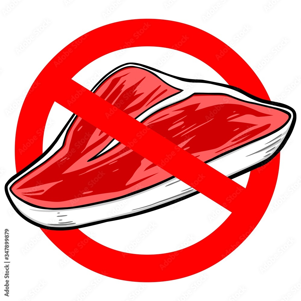 No Meat A cartoon illustration of No Meat sign. Stock Vector Adobe
