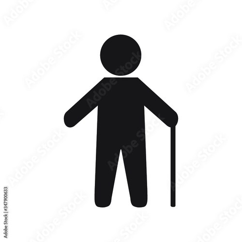 Badge of people with disabilities, icon of elderly people.
Icon of people with special needs