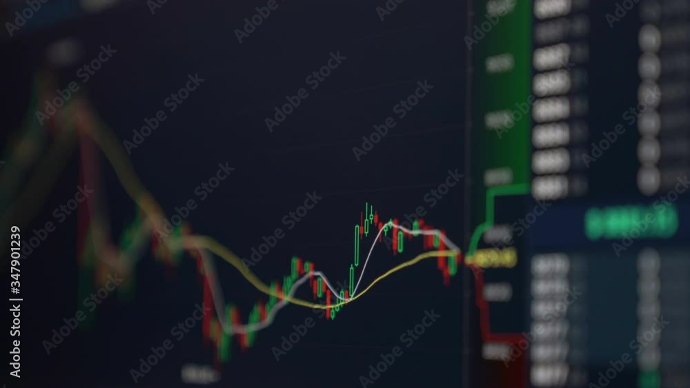 Graph of crypto currency online. Quotes of ethereum and bitcoin at stock exchange. Stock exchange market chart. 