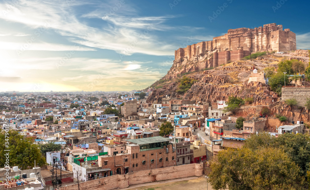 Mehrangharh Fort and blue city Jodhour, Rajasthan, India