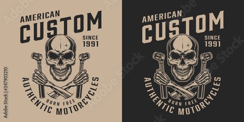 Custom motorycle service vintage print