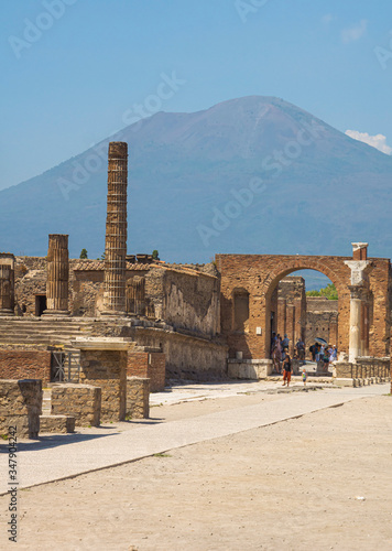 Ancient ruins of the City of Pompei and Mount Vesuvius, Naples, Italy
