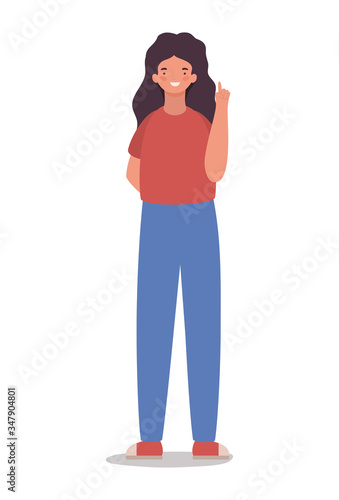 Isolated happy woman cartoon vector design © grgroup