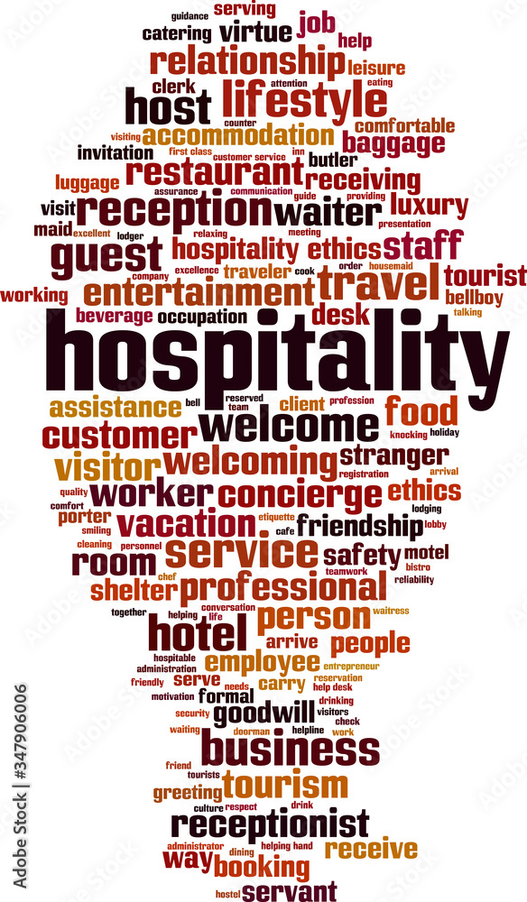 Obraz premium Hospitality word cloud
