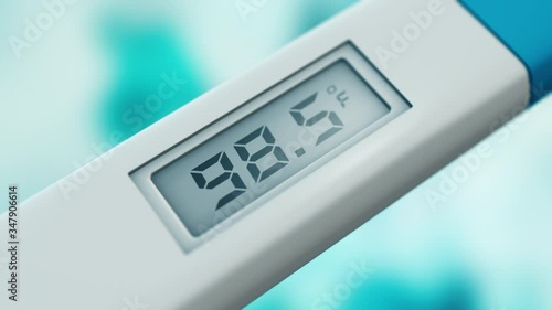 close-up of a body thermometer, temperature is normal, fahrenheit (3d render)