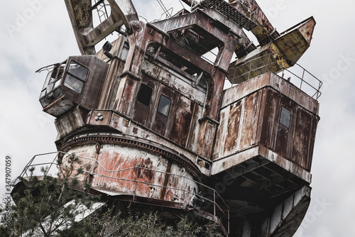 Chernobyl Abandoned Cranes. Rusty cranes in Chernobyl Exclusion Zone.