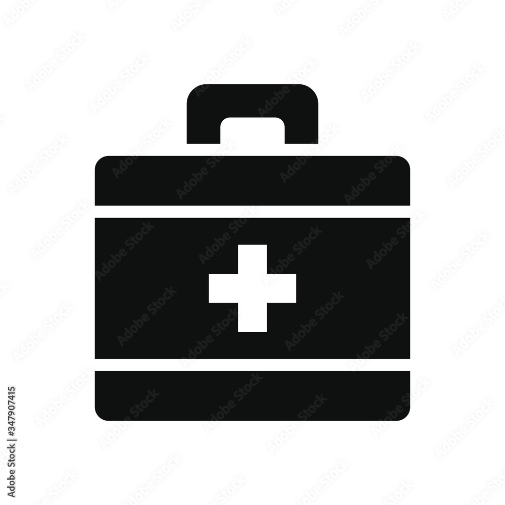 Fototapeta premium medicine concept, first aid kit icon, silhouette style