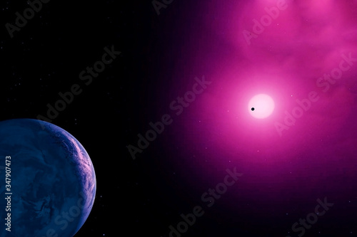 Exoplanet in deep space.Elements of this image were furnished by NASA.