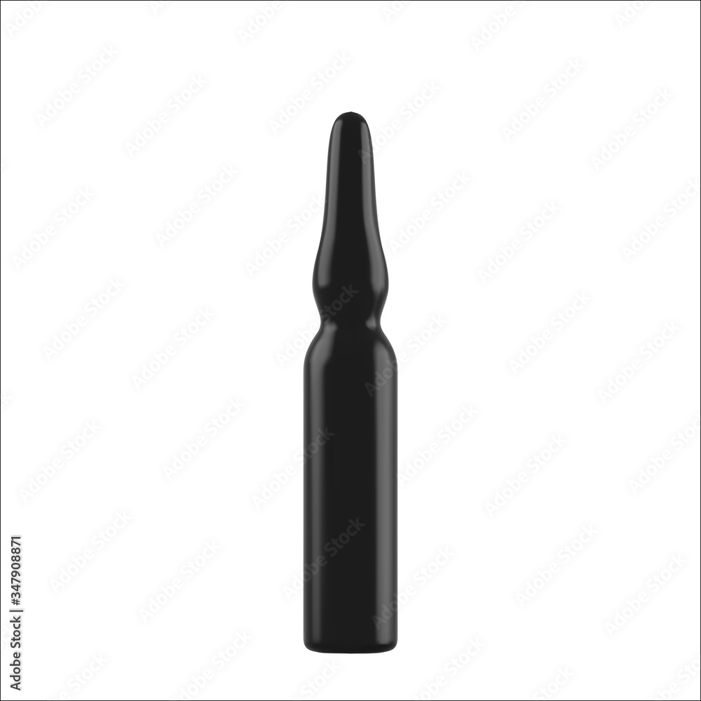 Realistic black bottles, ampules. 3d Plastic blank medical containers isolated on white background. Vector illustration Realistic black bottles, ampules. 3d Plastic blank medical containers isolated on white background. Vector illustration
