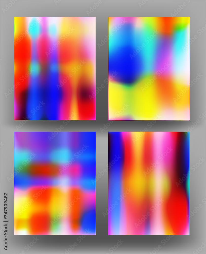 Set of multicolor abstract banners. Vector illustration