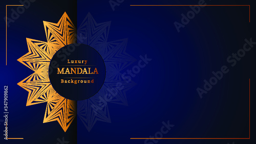Abstract floral Background with Golden Ornament Mandala Background