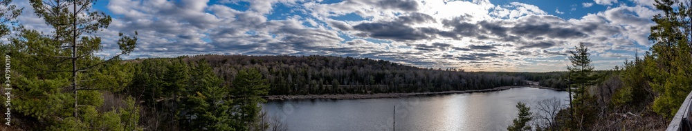 Spring - Panorama of lake and forest