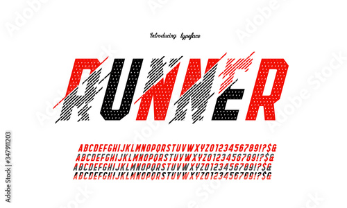 Vector of Glitch Modern Alphabet Letters and numbers, Grunge linear stylized fonts, Minimal Letters set for Futuristic, Broken, universal, Branding & other.