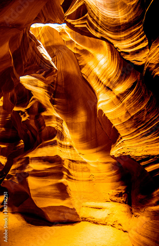 Antelope Canyon, Page, Arizona, USA. Yellow. Top light. Incredible beauty.