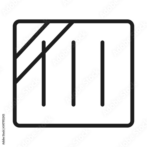 Textile care concept, dry in the shade symbol icon, line style