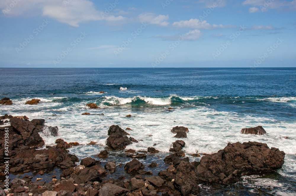 Coastal view and Atlantic Ocean, Mosteiros, Ponta Delgada, Sao Miguel Island, Azores, Portugal Coastal view and Atlantic Ocean, Mosteiros, Ponta Delgada, Sao Miguel Island, Azores, Portugal