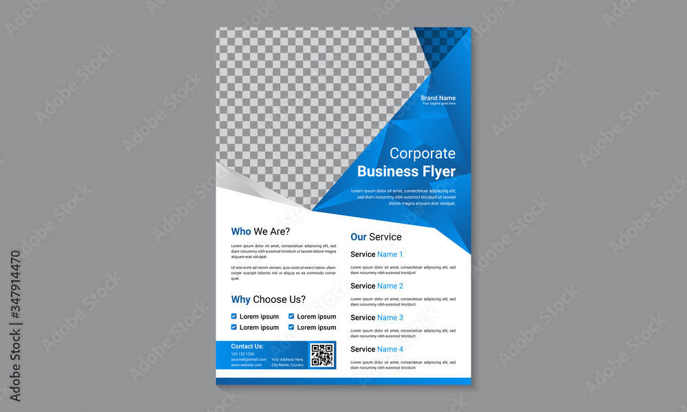 Fototapeta premium Creative business brochure flyer design template, book cover template vector, layout in A4 size, Leaflet presentation template, easy to use and edit.