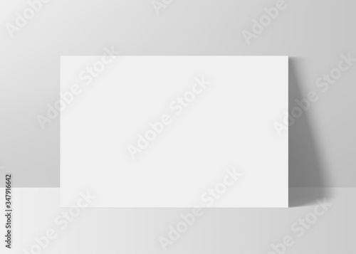 Horizontal rectangle A4 paper format mock up. Vector illustration.