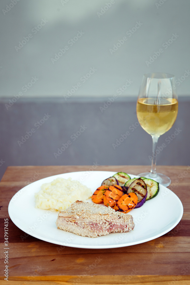 grilled fish stake grilled fish stake