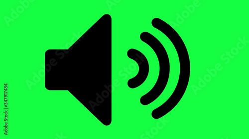 Wallpaper Mural Icon of Sound on a Green Screen (Chroma Key) Background. Isolated Symbol of Audio Technology, Music, and Sound. 4k Vector Animation of Speaker Volume Logo.
 Torontodigital.ca