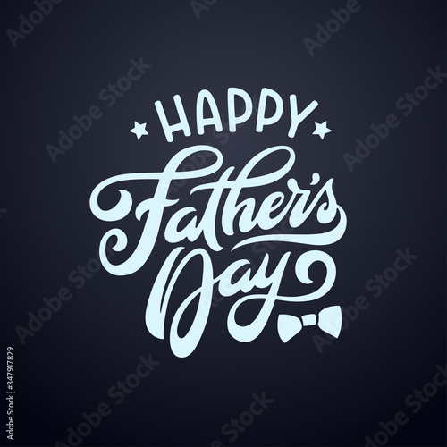Happy Fathers day typography greeting card. Vector illustration.