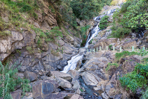 Ravana waterfall in Sri Lanka. Beautiful landscape with waterfall.