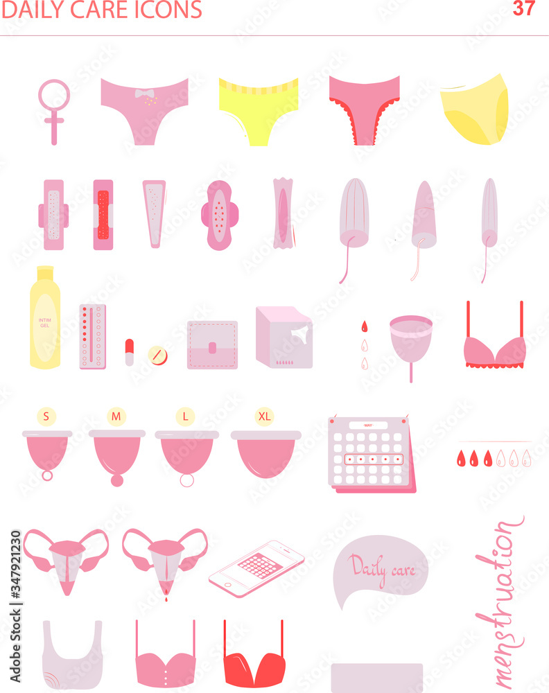 icons daily care menstruation cycle icons daily care menstruation cycle