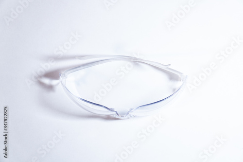 protective glasses on a white background