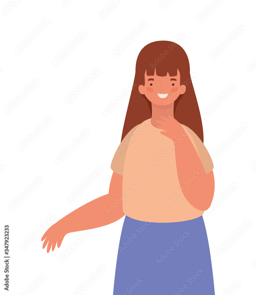 Isolated happy woman cartoon vector design Isolated happy woman cartoon vector design