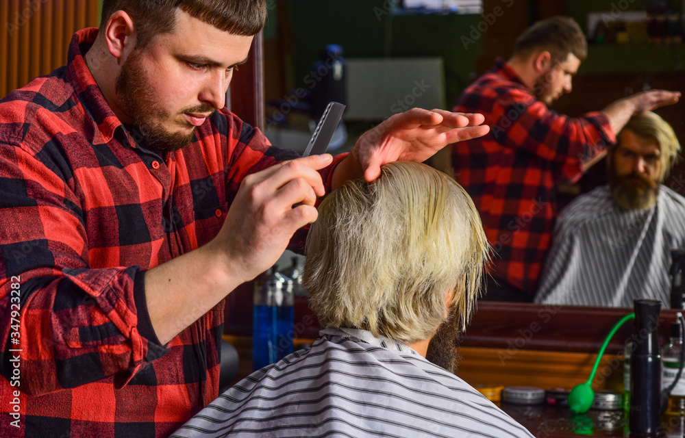 grooming. Personal stylist barber. retro and vintage