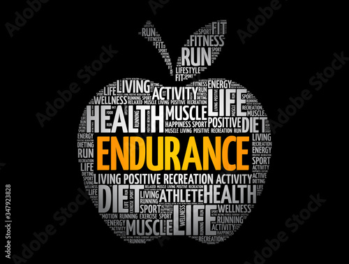 ENDURANCE apple word cloud, health concept background
