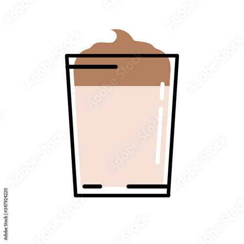 Vector illustration of isolated dalgona coffee cup on a white background.