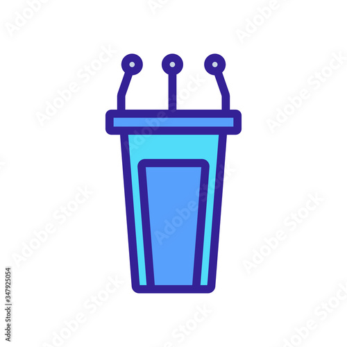 tribune with microphones icon vector. tribune with microphones sign. color symbol illustration