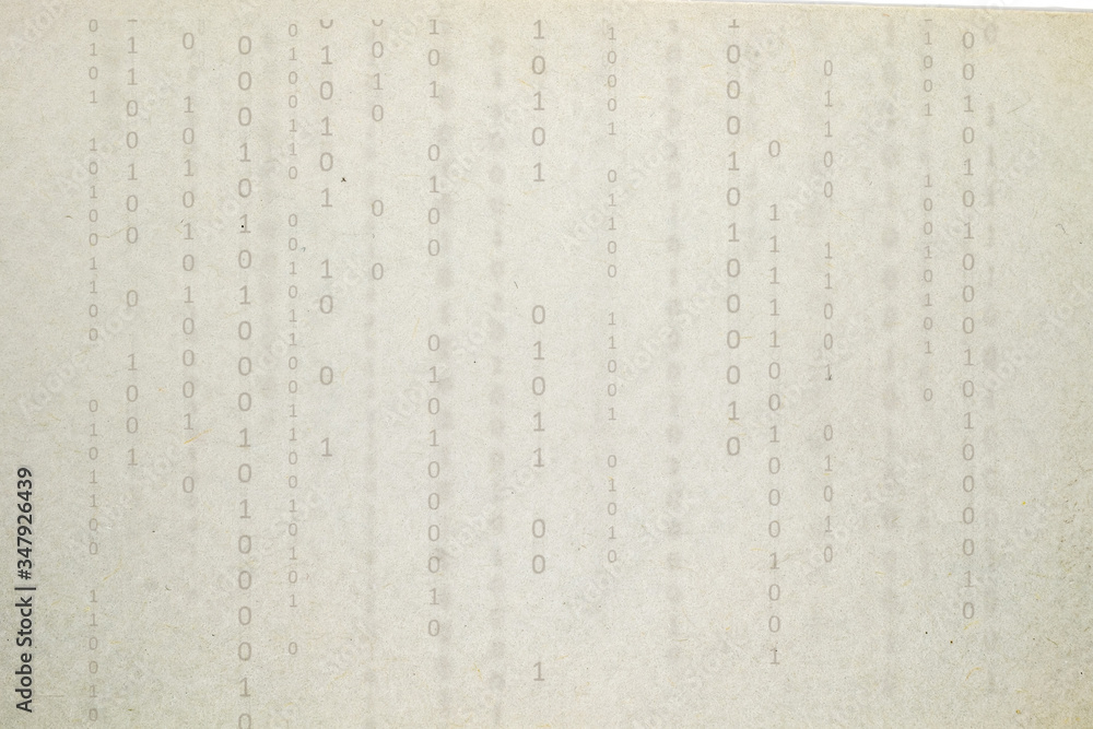Fototapeta premium sheet of paper with a binary code textured surface