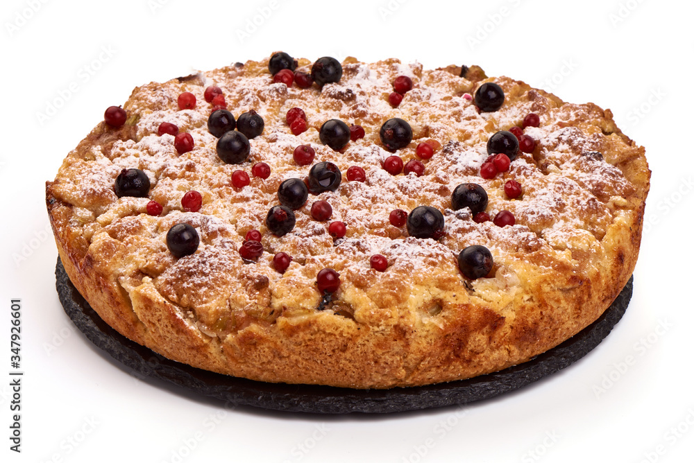 Rhubarb pie, isolated on white background Rhubarb pie, isolated on white background