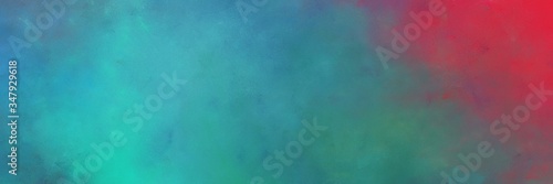 beautiful abstract painting background graphic with blue chill, moderate red and light sea green colors and space for text or image. can be used as postcard or poster