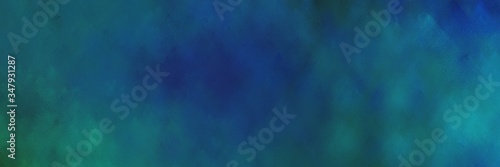beautiful vintage abstract painted background with teal green, dark slate gray and dark cyan colors and space for text or image. can be used as horizontal background graphic