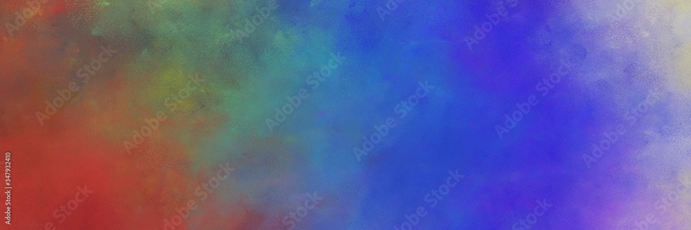 beautiful abstract painting background texture with slate blue, royal blue and sienna colors and space for text or image. can be used as horizontal background texture