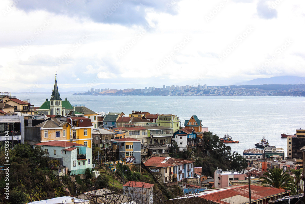 panoramic view of the port of valparaiso