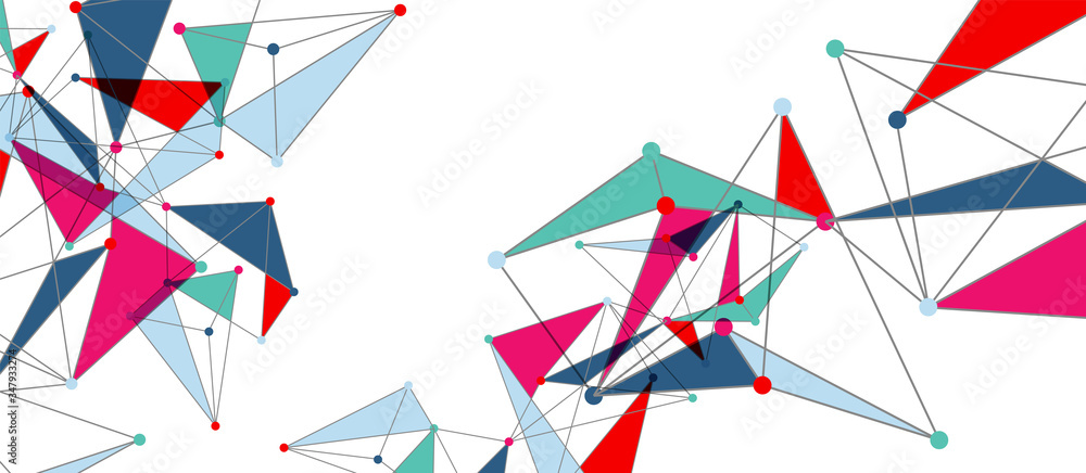 Line points connections, triangular technology design. Abstract geometric background Line points connections, triangular technology design. Abstract geometric background