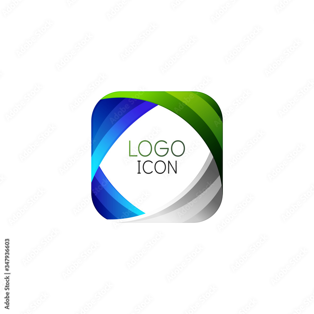 Business trendy geometric square logo design template with bright clean colors Business trendy geometric square logo design template with bright clean colors