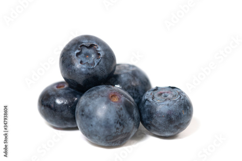 blueberries white background