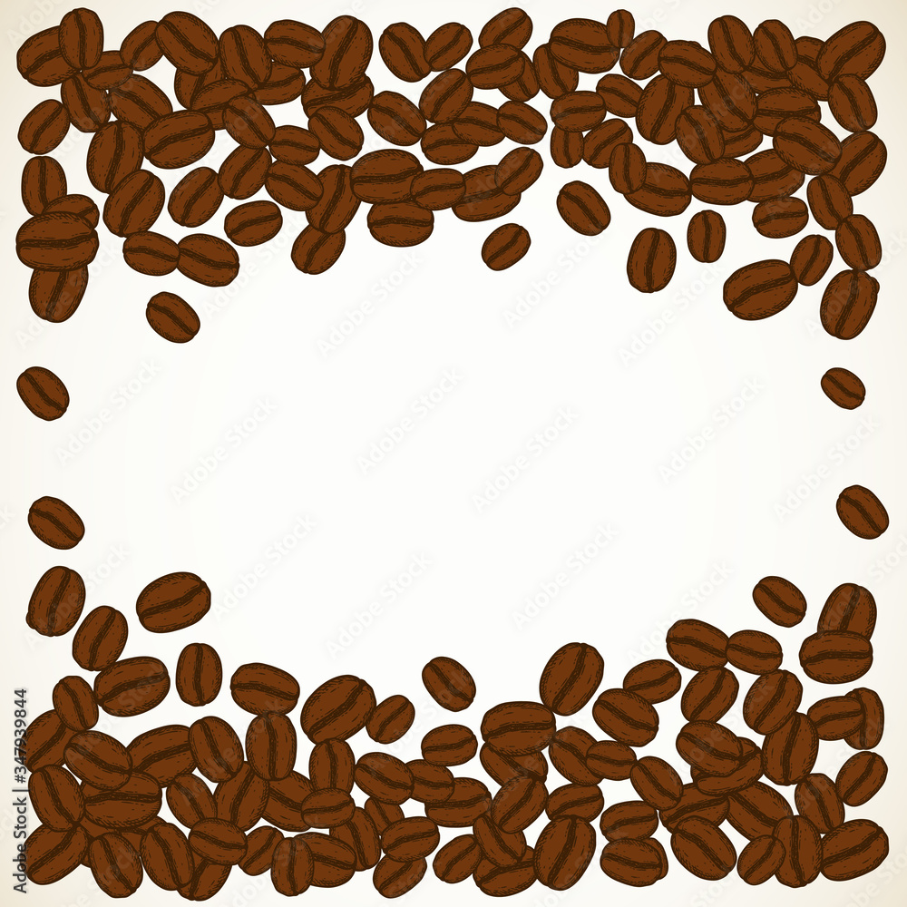 Obraz premium Blank coffee beans square frame