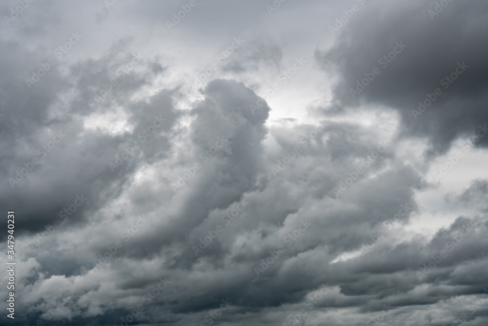 Dark storm sky with light part, overcast sky Dark storm sky with light part, overcast sky