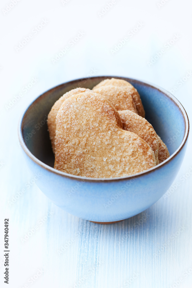 Butter cookies on bright wooden background. Copy space. Butter cookies on bright wooden background. Copy space.