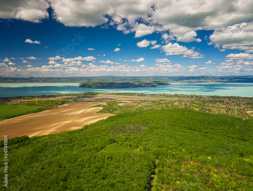 Aerial view on lake Balaton...