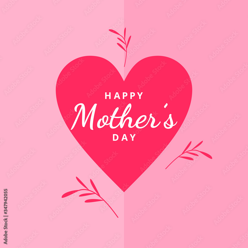 HAPPY MOTHER'S DAY. HAPPY WOMEN DAY FLAT COLOR GREETING CARD DESIGN VECTOR