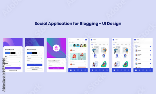 Social Application for Blogging - UI Design