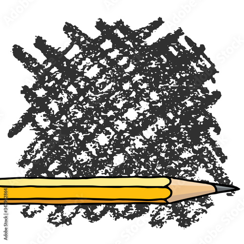 Graphite pencil hand drawn hatch frame