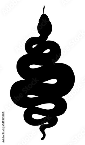 Coiled snake silhouette illustration